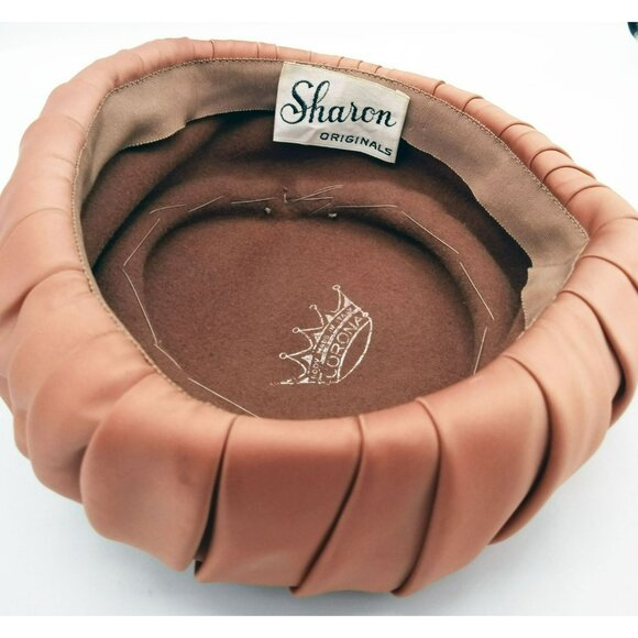 Hat Sharon Originals Corona Italy Women Pillbox Brown Ribbon Vintage Fashion main image 14